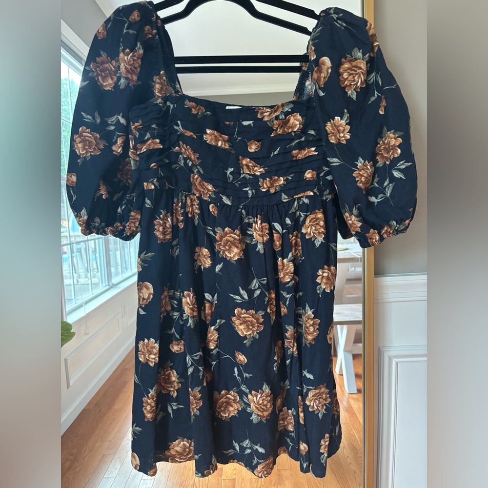 Abercrombie & Fitch Floral Mini Dress - Navy and Brown